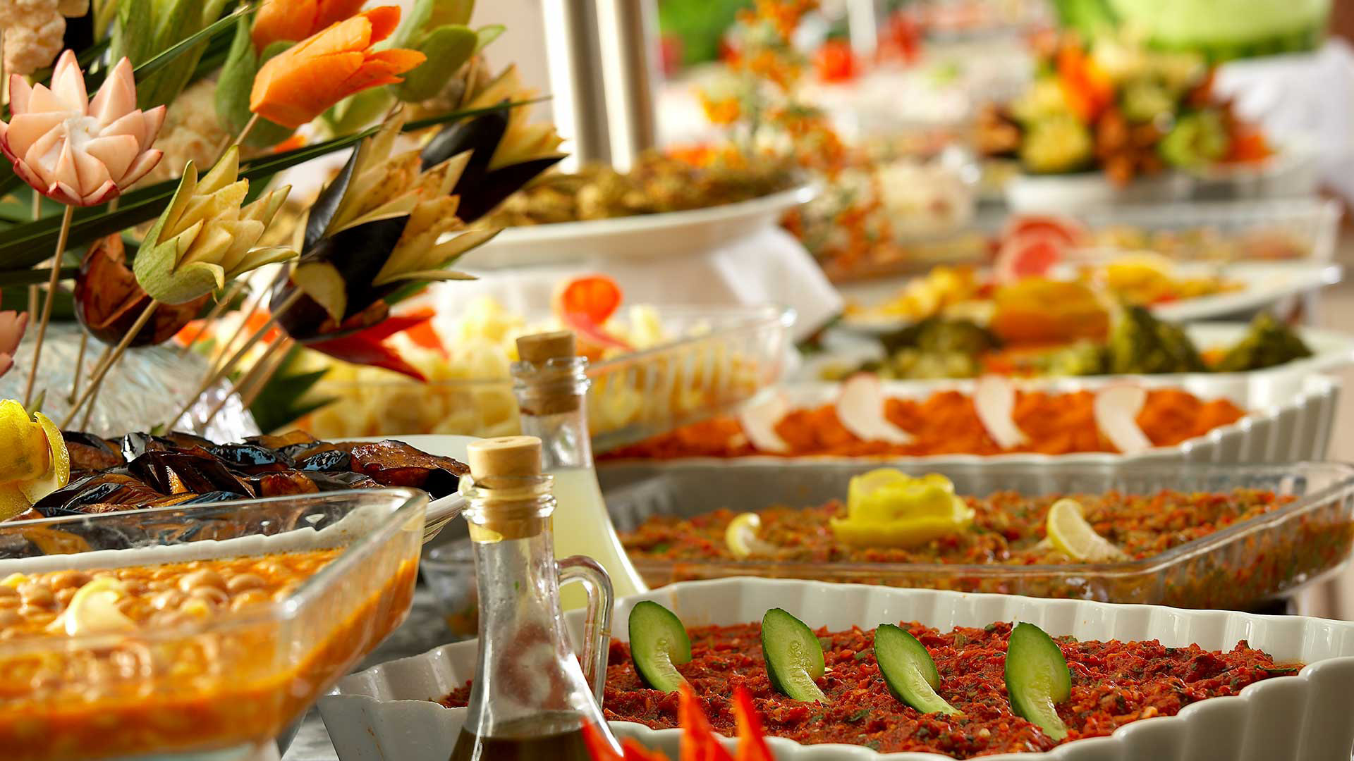A generous spread at Antioch Restaurant Budva, in the Antakya tradition